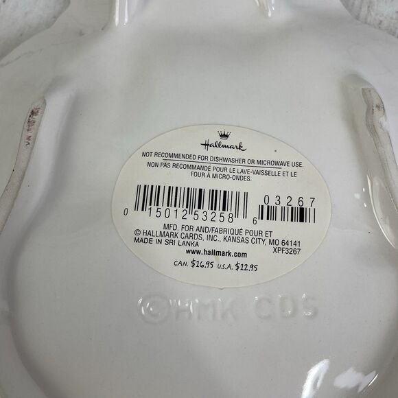 Hallmark Holiday Snowman & Red Bird Ceramic Candy Dish Or Wall Hanging Vintage - Picture 7 of 7